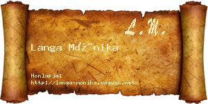 Langa Mónika névjegykártya